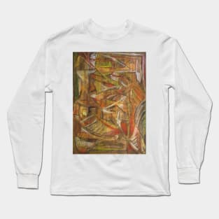 Windy Autumn Pastel Abstract Long Sleeve T-Shirt